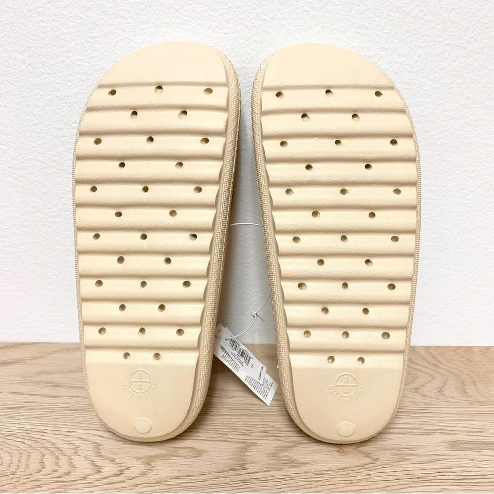 Old Navy Platform Slide EVA Sandals Kids 3-4 Beige Pillow Cloud Cushion‎ Chunky